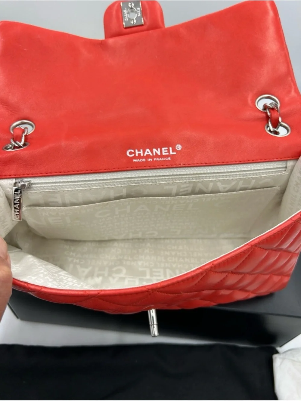 Chanel MATELASSE lambskin shoulder Bag ladybug, and strawberry charms.